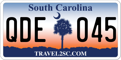 SC license plate QDE045