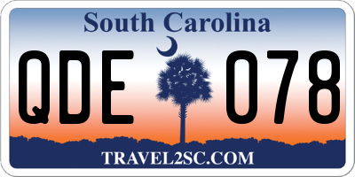 SC license plate QDE078