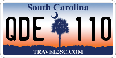 SC license plate QDE110