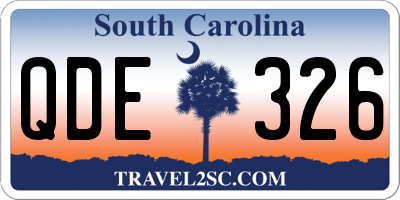 SC license plate QDE326