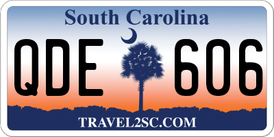 SC license plate QDE606