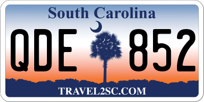 SC license plate QDE852