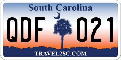 SC license plate QDF021