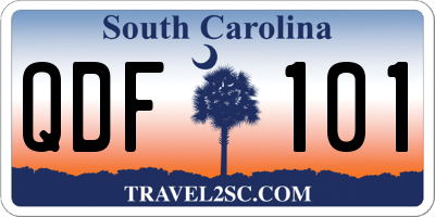 SC license plate QDF101