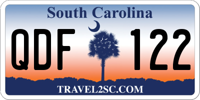 SC license plate QDF122