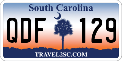 SC license plate QDF129