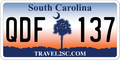 SC license plate QDF137