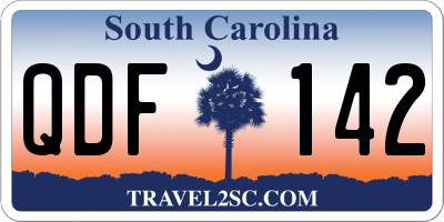 SC license plate QDF142
