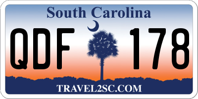 SC license plate QDF178