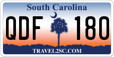 SC license plate QDF180