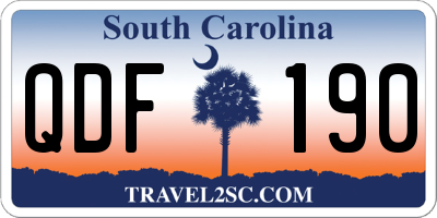 SC license plate QDF190