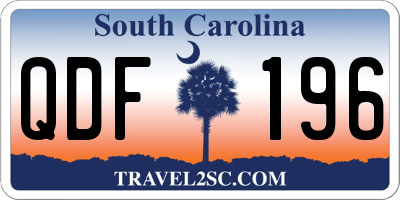 SC license plate QDF196