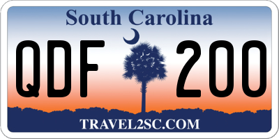 SC license plate QDF200