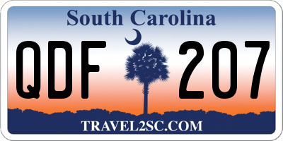 SC license plate QDF207