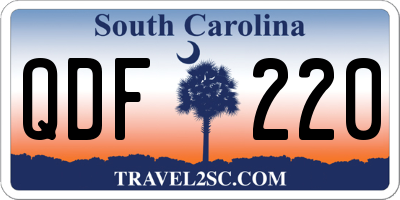 SC license plate QDF220