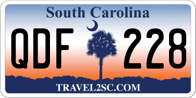 SC license plate QDF228