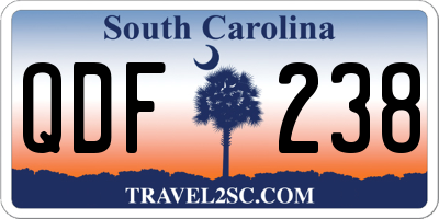 SC license plate QDF238