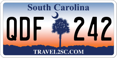 SC license plate QDF242
