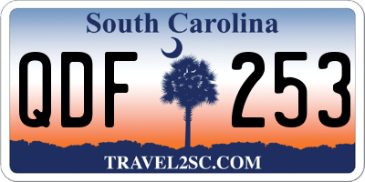 SC license plate QDF253