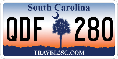 SC license plate QDF280