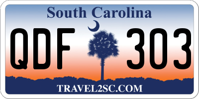 SC license plate QDF303