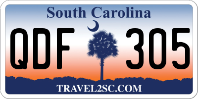 SC license plate QDF305