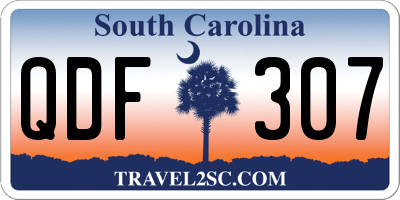 SC license plate QDF307