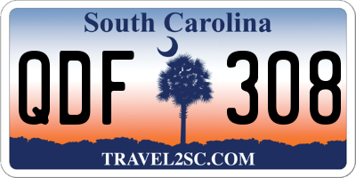 SC license plate QDF308