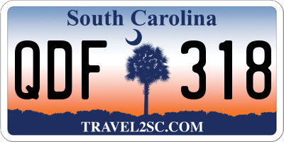 SC license plate QDF318