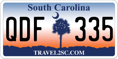 SC license plate QDF335