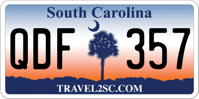 SC license plate QDF357