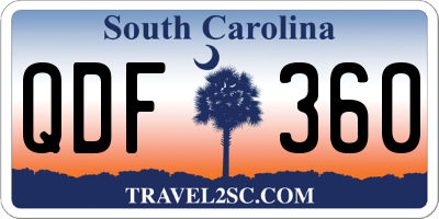 SC license plate QDF360
