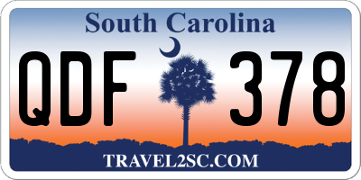 SC license plate QDF378