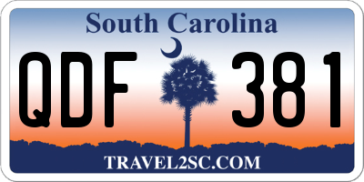 SC license plate QDF381
