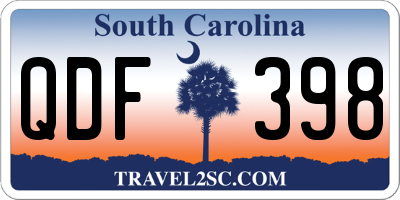SC license plate QDF398
