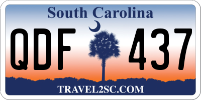 SC license plate QDF437