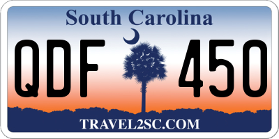 SC license plate QDF450