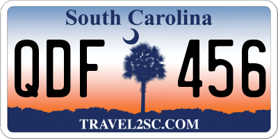 SC license plate QDF456