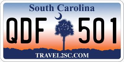SC license plate QDF501