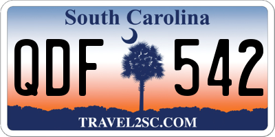 SC license plate QDF542