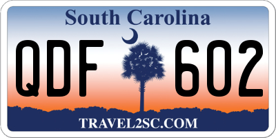 SC license plate QDF602