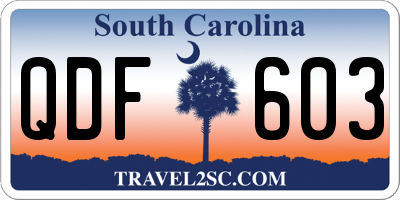 SC license plate QDF603
