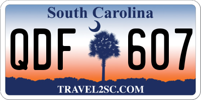 SC license plate QDF607