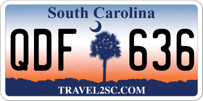 SC license plate QDF636