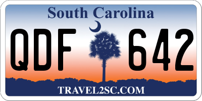 SC license plate QDF642