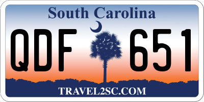 SC license plate QDF651
