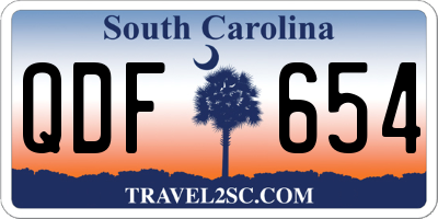 SC license plate QDF654