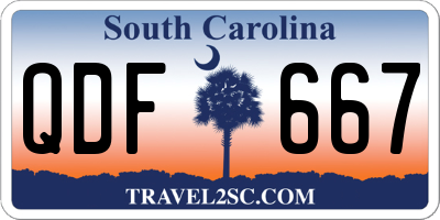 SC license plate QDF667