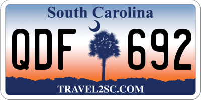 SC license plate QDF692