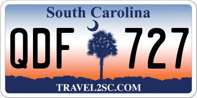 SC license plate QDF727